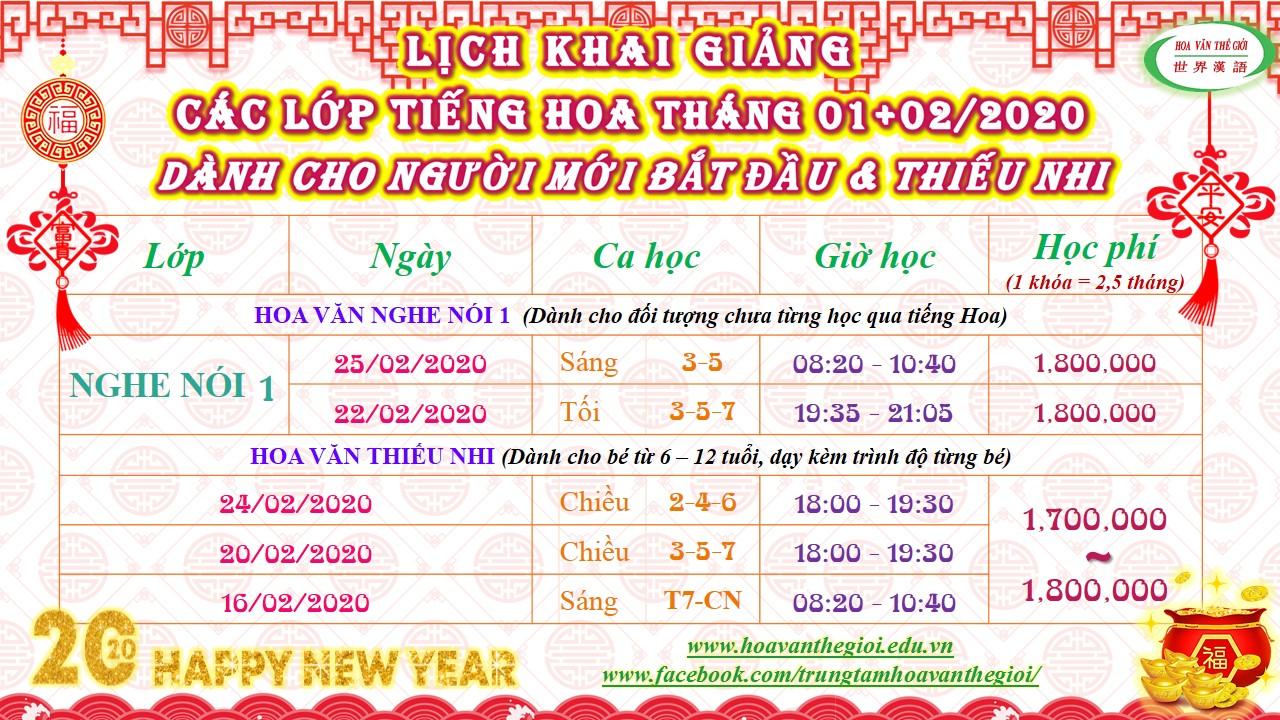 LICH KHAI GIANG T1 VA T2 2020 MOI BAT DAU